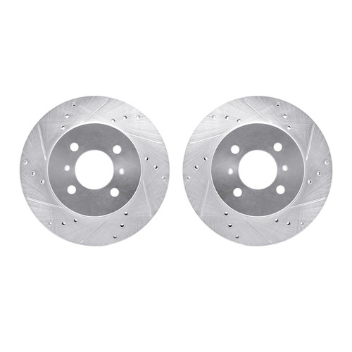 DFC Brake Rotors - Drilled & Slotted - Silver 7002-72028