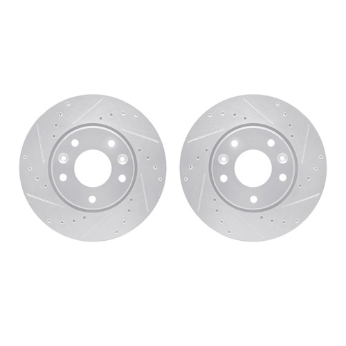 DFC Brake Rotors - Drilled & Slotted - Silver 7002-67072