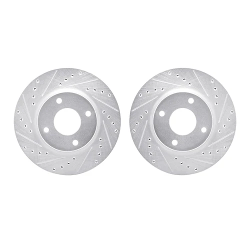 DFC Brake Rotors - Drilled & Slotted - Silver 7002-67047
