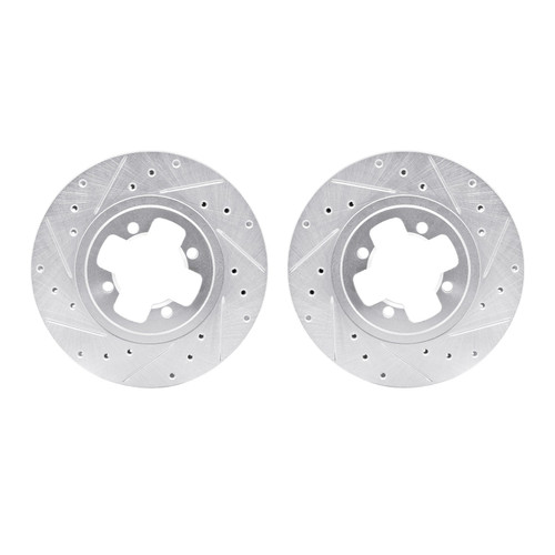 DFC Brake Rotors - Drilled & Slotted - Silver 7002-67019