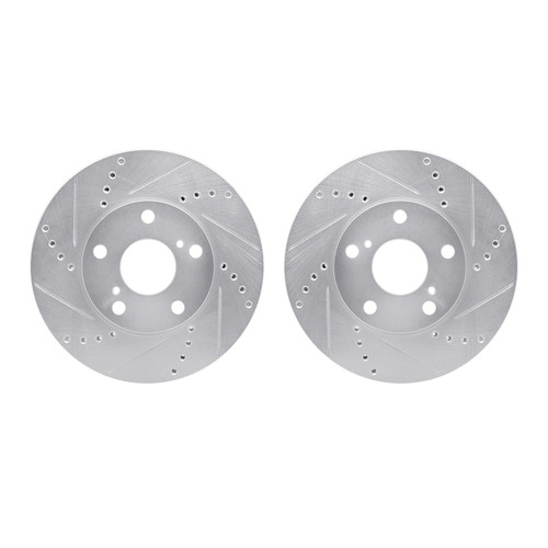 DFC Brake Rotors - Drilled & Slotted - Silver 7002-76007