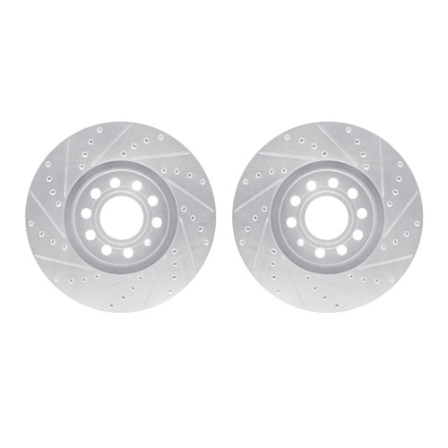 DFC Brake Rotors - Drilled & Slotted - Silver 7002-73010