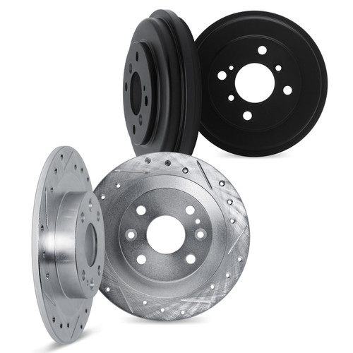 DFC Brake Rotors and Drums - Drilled & Slotted - Silver 7004-76054