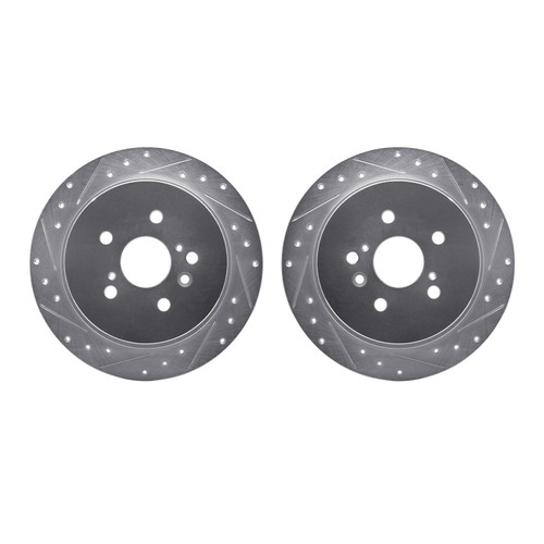 DFC Brake Rotors - Drilled & Slotted - Silver 7002-76138