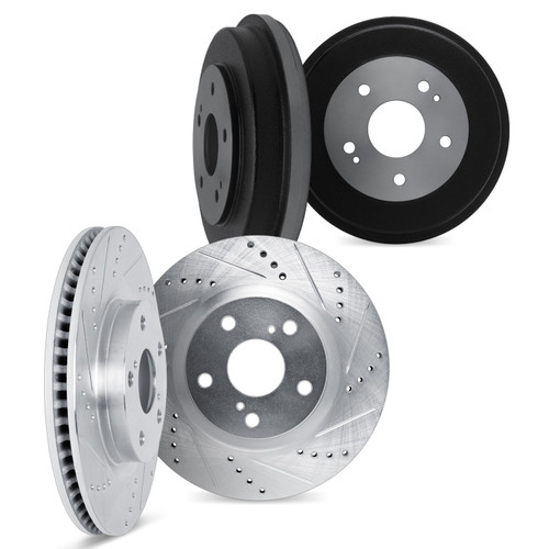 DFC Brake Rotors and Drums - Drilled & Slotted - Silver 7004-47087