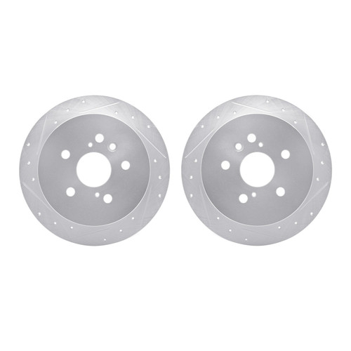 DFC Brake Rotors - Drilled & Slotted - Silver 7002-76118