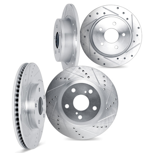 DFC Brake Rotors - Drilled & Slotted - Silver 7004-76137