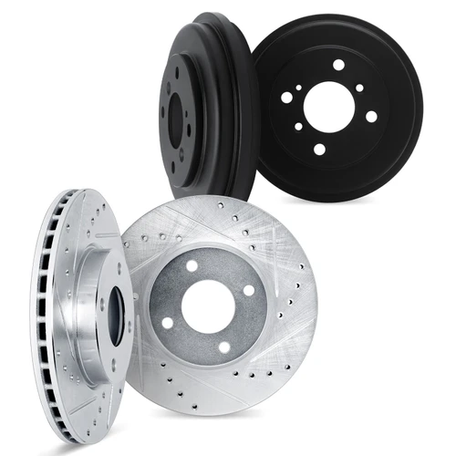 DFC Brake Rotors and Drums - Drilled & Slotted - Silver 7004-59022