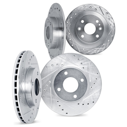 DFC Brake Rotors - Drilled & Slotted - Silver 7004-72037