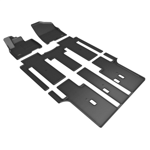 3D MAXpider Black Kagu Floor Mats for 2021-2023 Kia Carnival / Sedona 8-Passenger R1 R2 R3