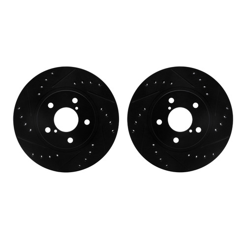 DFC Brake Rotors - Drilled & Slotted - Black 8002-13015