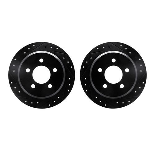 DFC Brake Rotors - Drilled & Slotted - Black 8002-42033