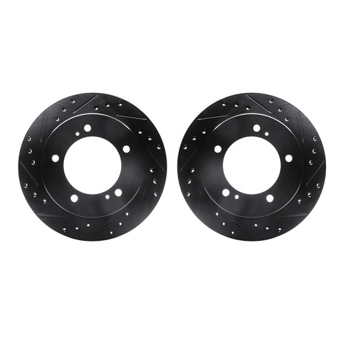 DFC Brake Rotors - Drilled & Slotted - Black 8002-47045