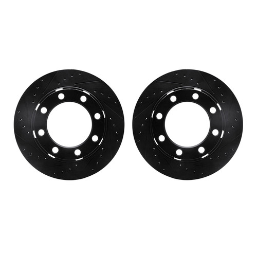 DFC Brake Rotors - Drilled & Slotted - Black 8002-40078