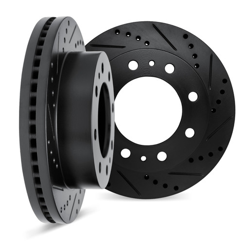 DFC Brake Rotors - Drilled & Slotted - Black 8002-40078