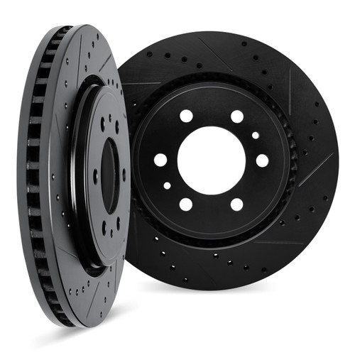DFC Brake Rotors - Drilled & Slotted - Black 8002-44001