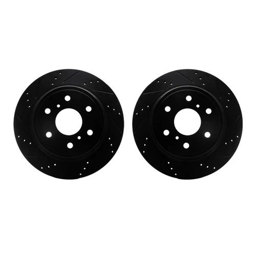 DFC Brake Rotors - Drilled & Slotted - Black 8002-48056