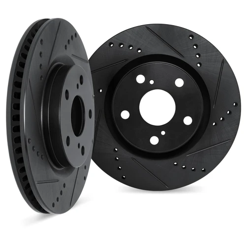 DFC Brake Rotors - Drilled & Slotted - Black 8002-45002
