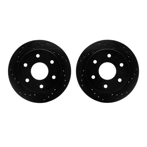 DFC Brake Rotors - Drilled & Slotted - Black 8002-48007