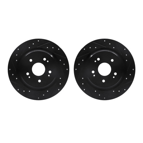 DFC Brake Rotors - Drilled & Slotted - Black 8002-58033