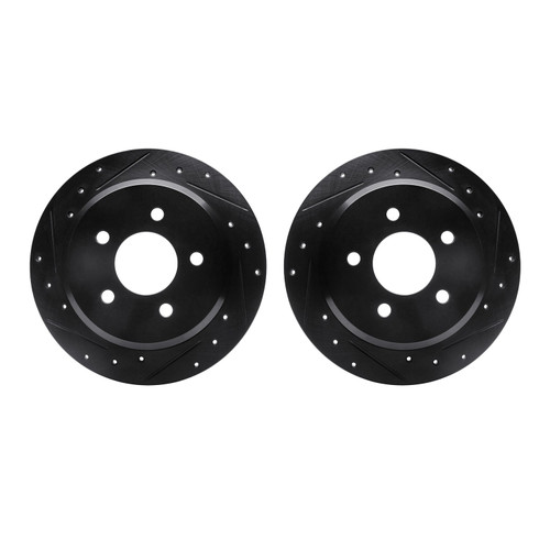 DFC Brake Rotors - Drilled & Slotted - Black 8002-56015
