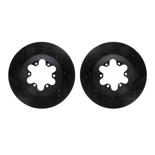 DFC Brake Rotors - Drilled & Slotted - Black 8002-48033