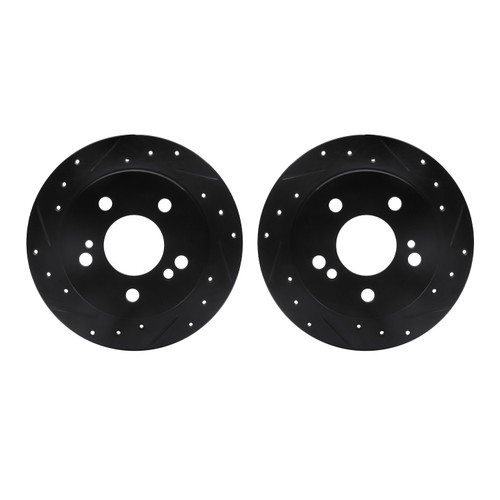 DFC Brake Rotors - Drilled & Slotted - Black 8002-63086