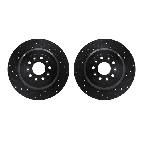 DFC Brake Rotors - Drilled & Slotted - Black 8002-54198