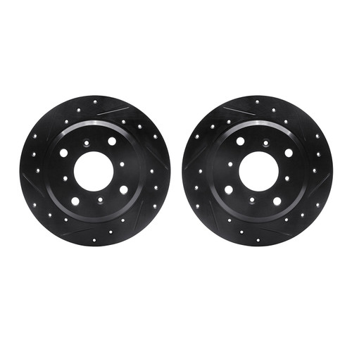 DFC Brake Rotors - Drilled & Slotted - Black 8002-58018