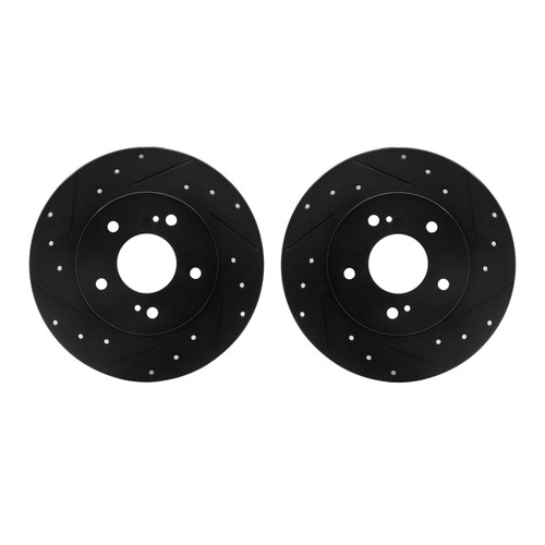 DFC Brake Rotors - Drilled & Slotted - Black 8002-67082
