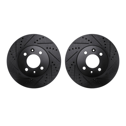 DFC Brake Rotors - Drilled & Slotted - Black 8002-65013