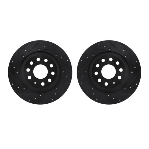 DFC Brake Rotors - Drilled & Slotted - Black 8002-73063