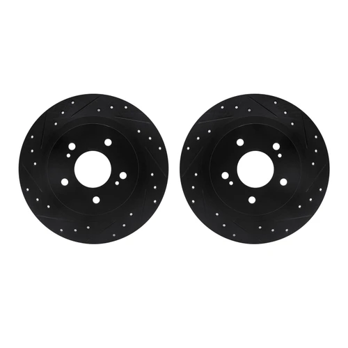 DFC Brake Rotors - Drilled & Slotted - Black 8002-67086