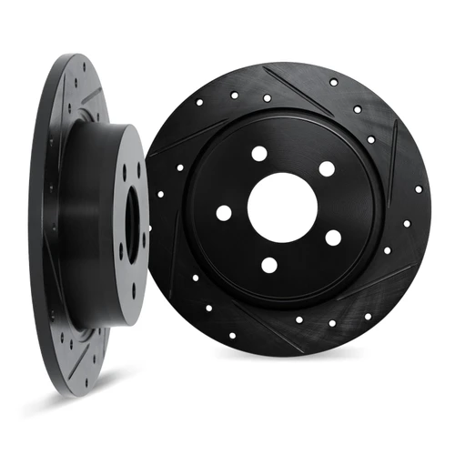 DFC Brake Rotors - Drilled & Slotted - Black 8002-67086