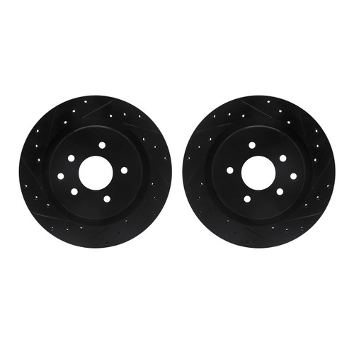 DFC Brake Rotors - Drilled & Slotted - Black 8002-68011