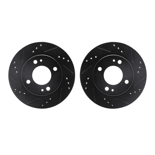 DFC Brake Rotors - Drilled & Slotted - Black 8002-72034