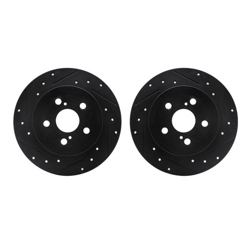 DFC Brake Rotors - Drilled & Slotted - Black 8002-76104