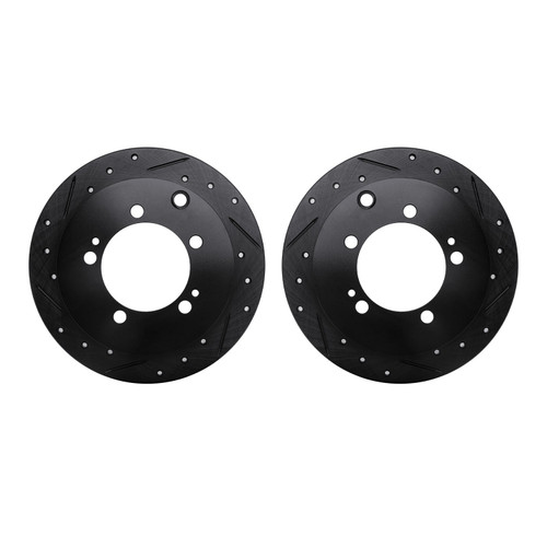 DFC Brake Rotors - Drilled & Slotted - Black 8002-72044