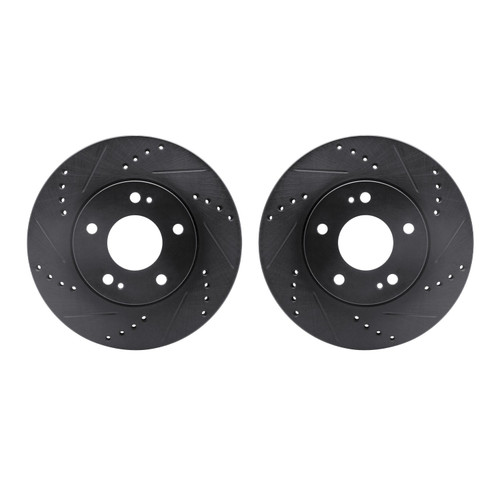 DFC Brake Rotors - Drilled & Slotted - Black 8002-72003