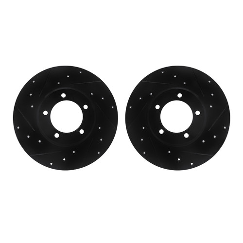 DFC Brake Rotors - Drilled & Slotted - Black 8002-76072