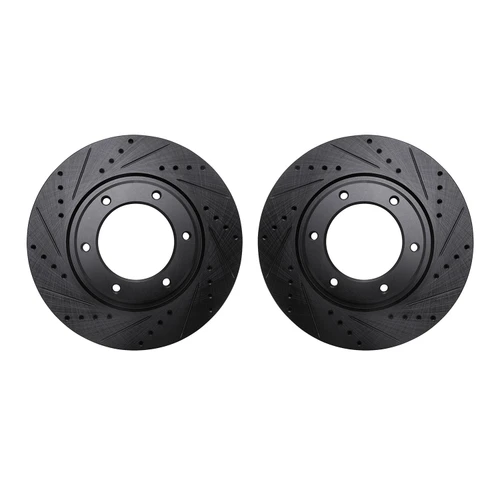 DFC Brake Rotors - Drilled & Slotted - Black 8002-76015
