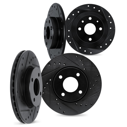 DFC Brake Rotors - Drilled & Slotted - Black 8004-72037