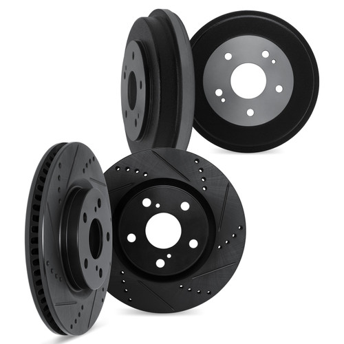 DFC Brake Rotors and Drums - Drilled & Slotted - Black 8004-47087