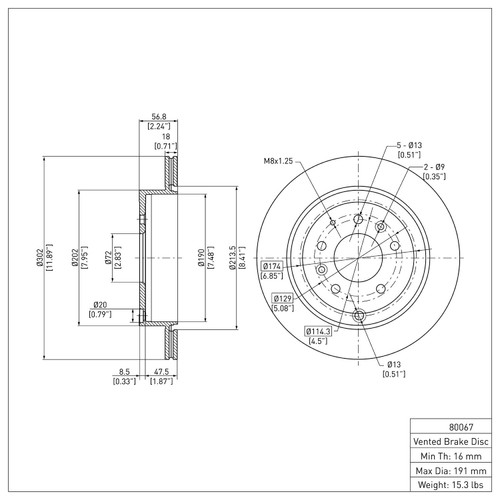 DFC Rotors for 2007-2012 Mazda (CX-7) 6002-80067