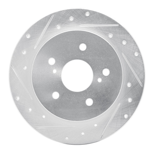 DFC Rotors-Drilled and Slotted-Silver with 5000 Advanced Brake Pads for 2010-2013 Suzuki (Kizashi) 7502-01007