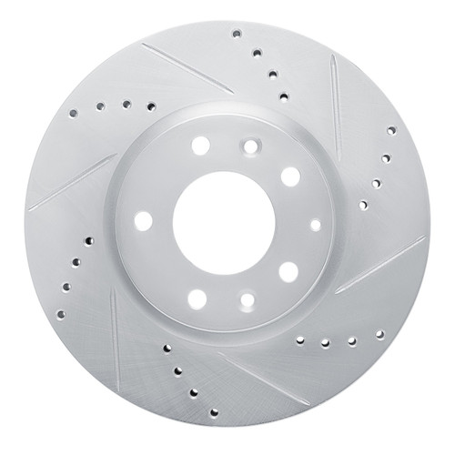 DFC Rotors-Drilled and Slotted-Silver with 5000 Advanced Brake Pads for 2007-2012 Mazda (CX-7) 7502-80066