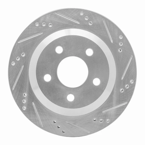 DFC Rotors-Drilled and Slotted-Silver with 5000 Advanced Brake Pads for 1998-2002 Chevrolet/Pontiac (Camaro, Firebird) 7502-52034