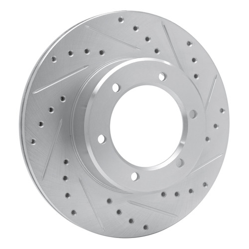 DFC Rotors-Drilled and Slotted-Silver with 5000 Advanced Brake Pads for 1988-1995 Toyota (4Runner, Pickup) 7502-76114
