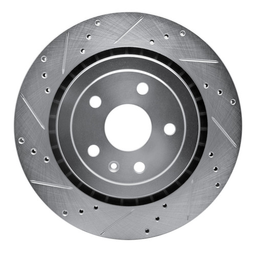 DFC Rotors-Drilled and Slotted-Silver with 5000 Euro Ceramic Brake Pads for 2016-2022 Cadillac/Chevrolet (ATS, Camaro) 7602-47013
