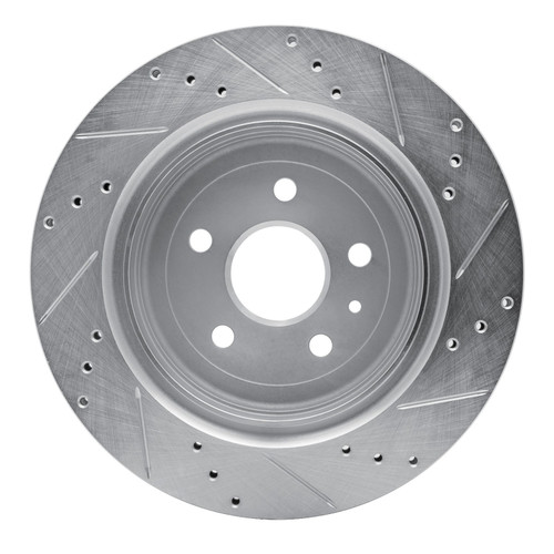 DFC Rotors-Drilled and Slotted-Silver with 5000 Euro Ceramic Brake Pads for 2016-2022 Cadillac/Chevrolet (ATS, Camaro) 7602-47013
